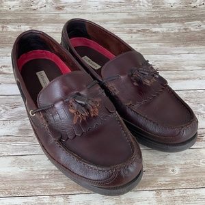 G.H. BASS MENS HENRY II TASSEL LEATHER LOAFER STYLE CASUAL SLIP-ONS Size 11 Wide